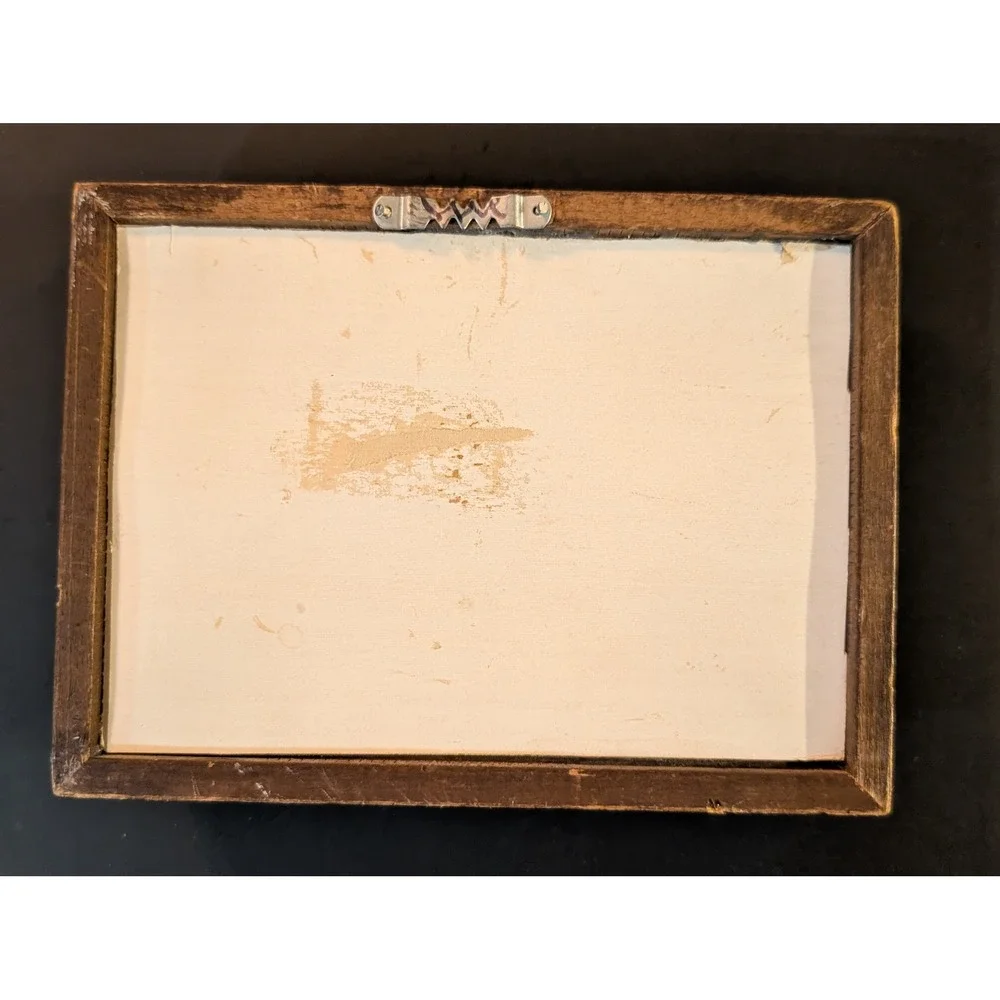 Vintage 70s Cottagecore Forget Me Not Child 3D Art Shabby Chic Thick Wood Frame
